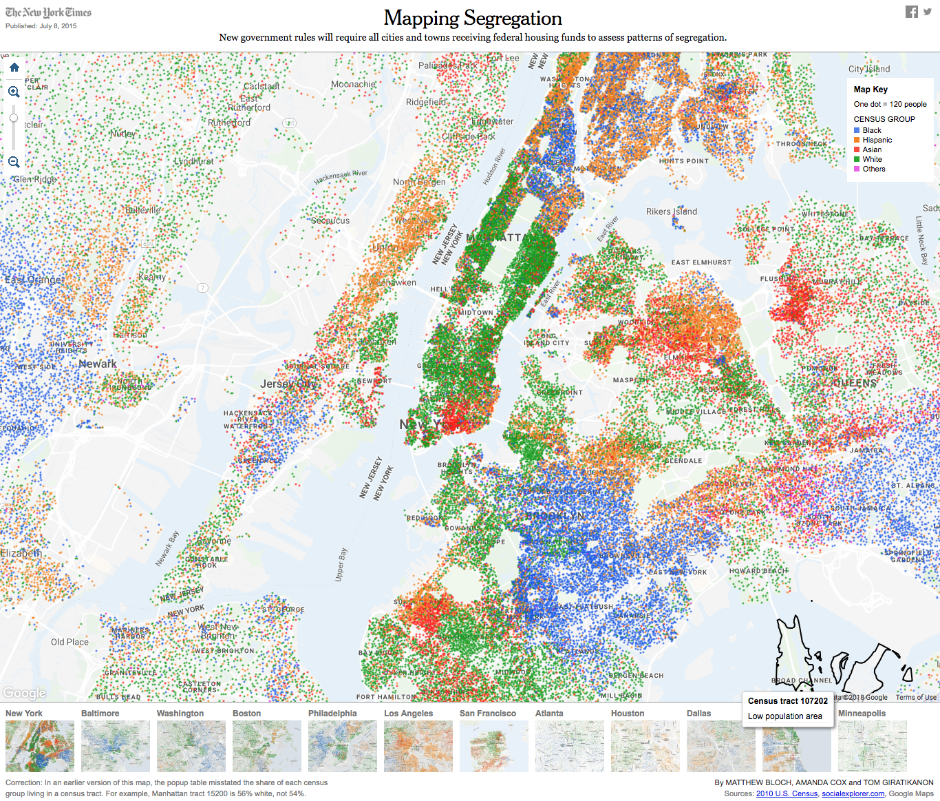 Mapas da segregação racial nos Estados Unidos - New York Times